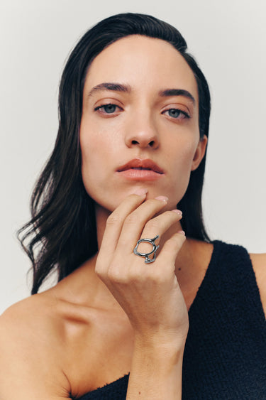MARVEL Ring. Ring featuring intricate lines pattern, open-ended, cant fit on size US5-7, silver, handmade, hypoallergenic, water-resistant